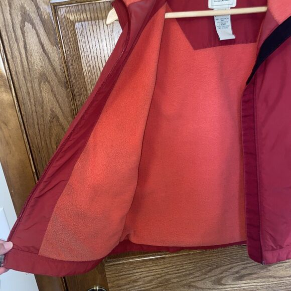 LL Bean Vest Women’s Large Reg Fit Red Fleece Lined Zip Pockets Gorp (read) - Picture 7 of 8